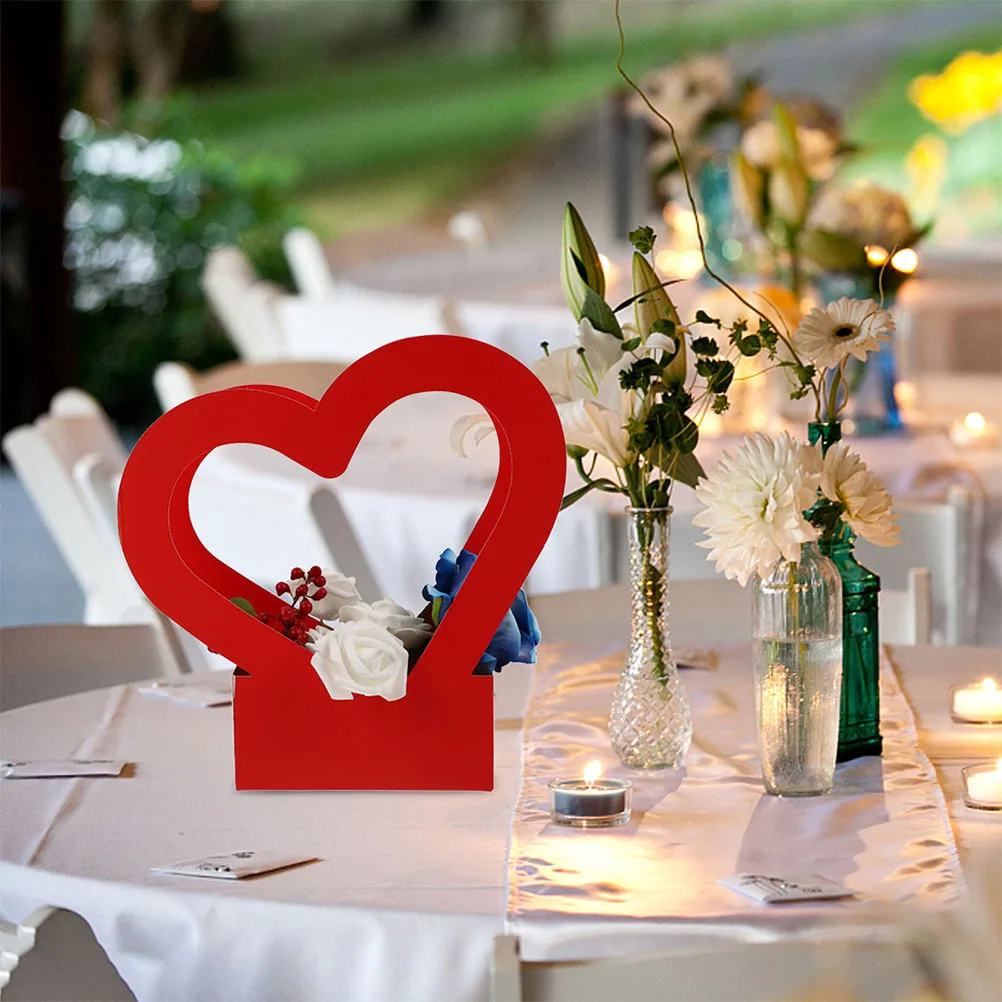 

Heart Shaped Paper Flower Boxes for Roses Gypsophila Chrysanthemums Carnations Gift Packaging Birthday Wedding Festivals