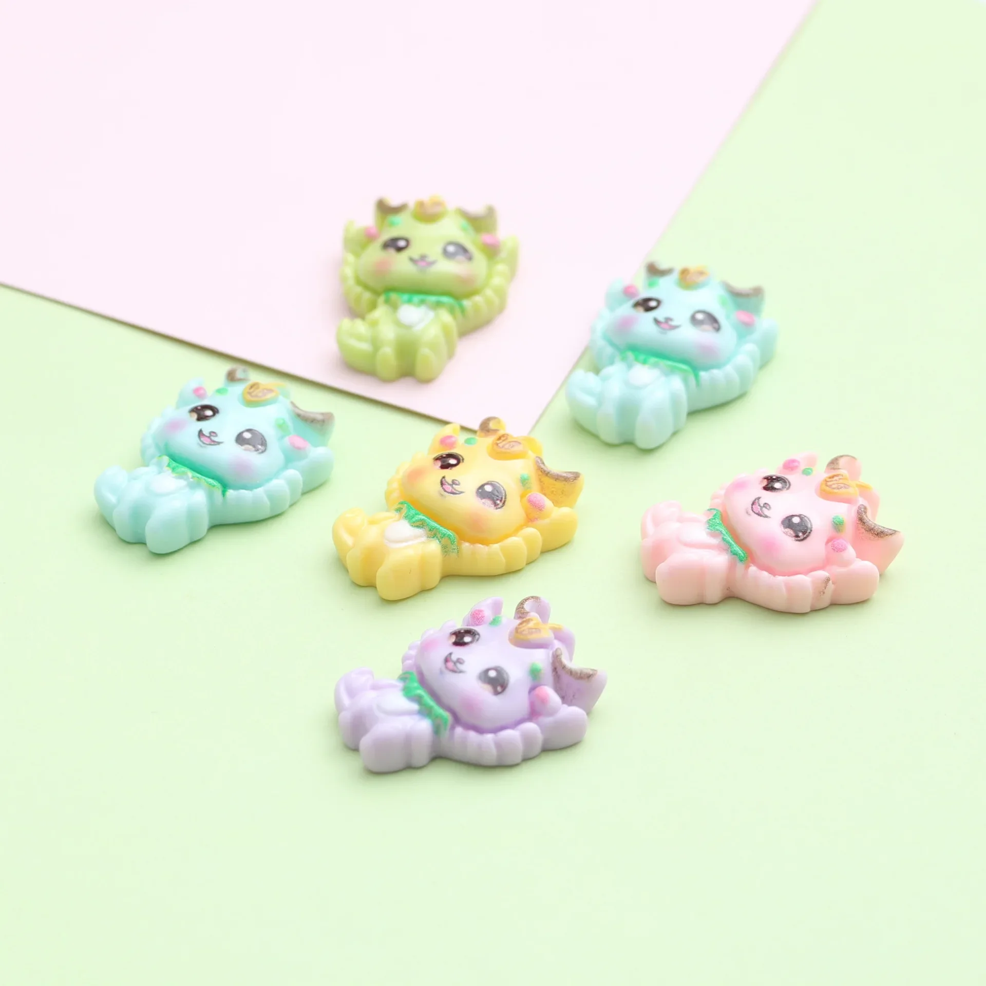 5pcs miniso Dragon Baby resin accessories diy jewelry wholesale mobile phone shell patch cartoon resin flatback