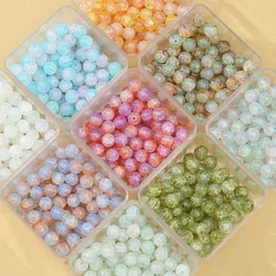 50pcs 10mm Double Colored Cracked Beads Spacer Beads For Jewelry Making Bracelet Necklace Accessories Handmade DIY Lava Beads