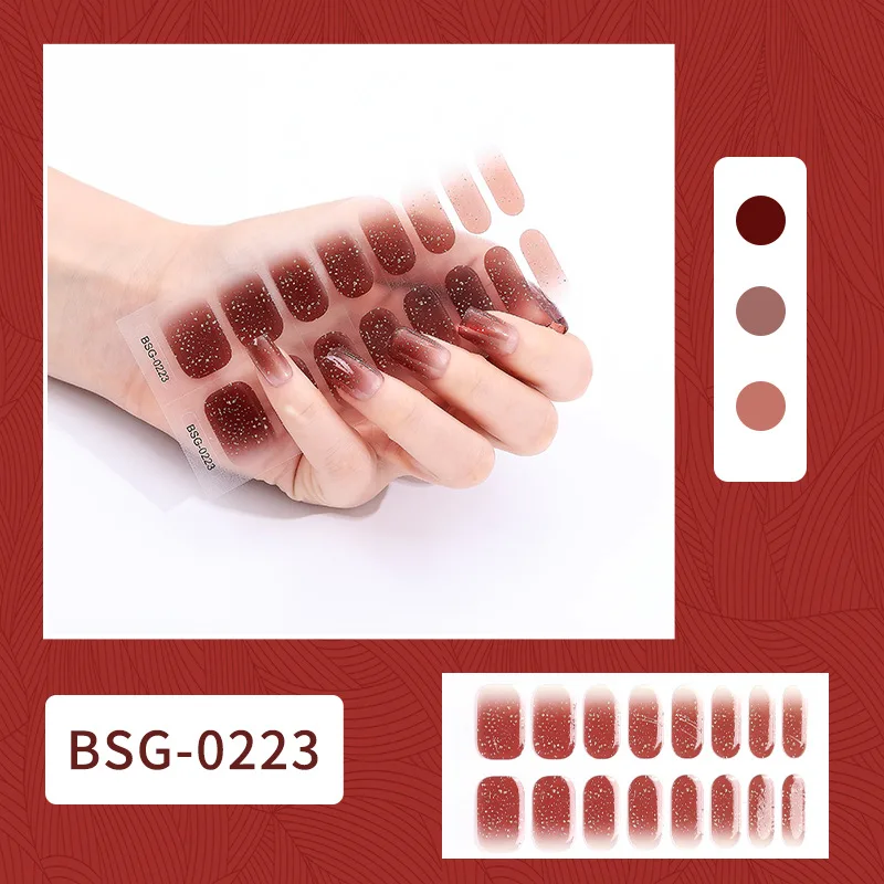 3D Nail Sticker Spring Nail Adhesive Decals Semi Cured Gel Nail Polish Strips for UV/LED Lamp Requirel Wraps Nail Art Decoration