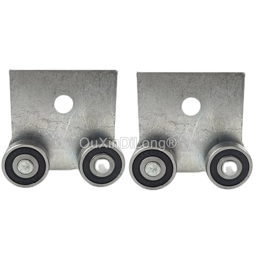 2PCS Heavy Duty Workshop Sliding Door Pulley Industry Warehouse 4 Wheels Rail Wheels Trolley Roller Accessory GF1197