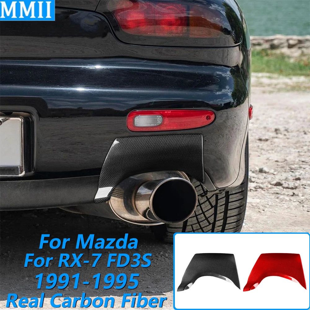 For Mazda RX-7 FD3S 1991-1995 Real Dry Carbon Fiber Exhaust Pipe Insulation Cover Trim Car Accessories Modification Decoration