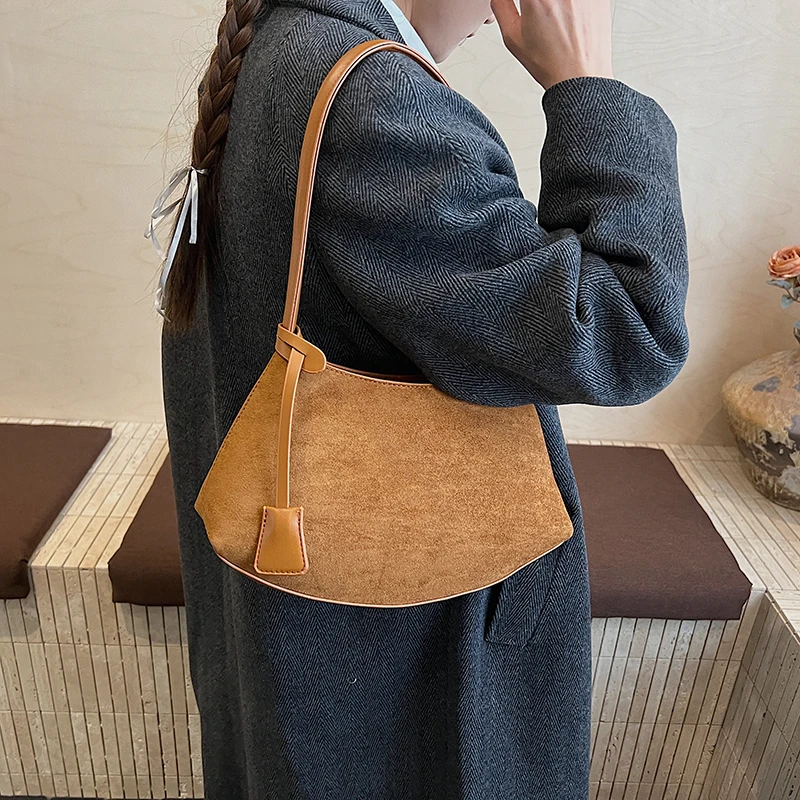 

Замшевая женская сумка с леопардовым принтом, эко-сумка Y2K, корейская большая сумка-шоппер, винтажные сумки, элегантная сумка подмышками, классические бродяги