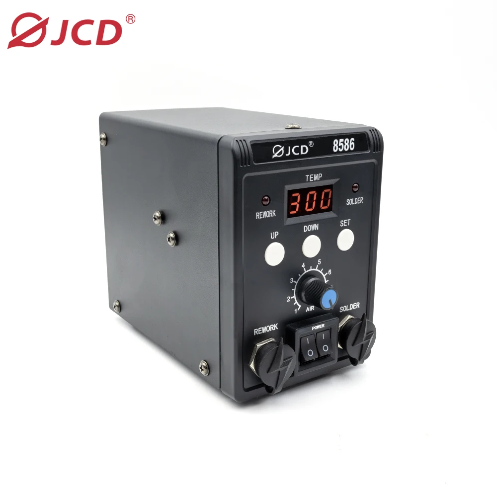 JCD Soldering Station 8586D 2 in 1 Digital Display Rework Hot Air Gun Solder Iron 220V Welding Desoldering Repair Tools 6TK-2