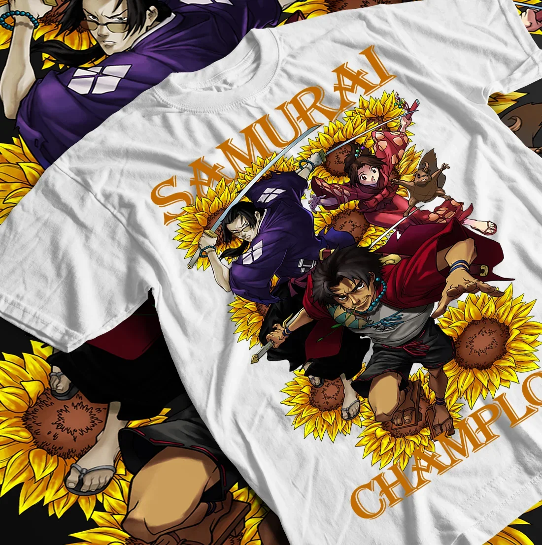 Samurai Champloo T-Shirt Manga Anime Walk Mugen Jin Fuu Kasumi Shirt All Size