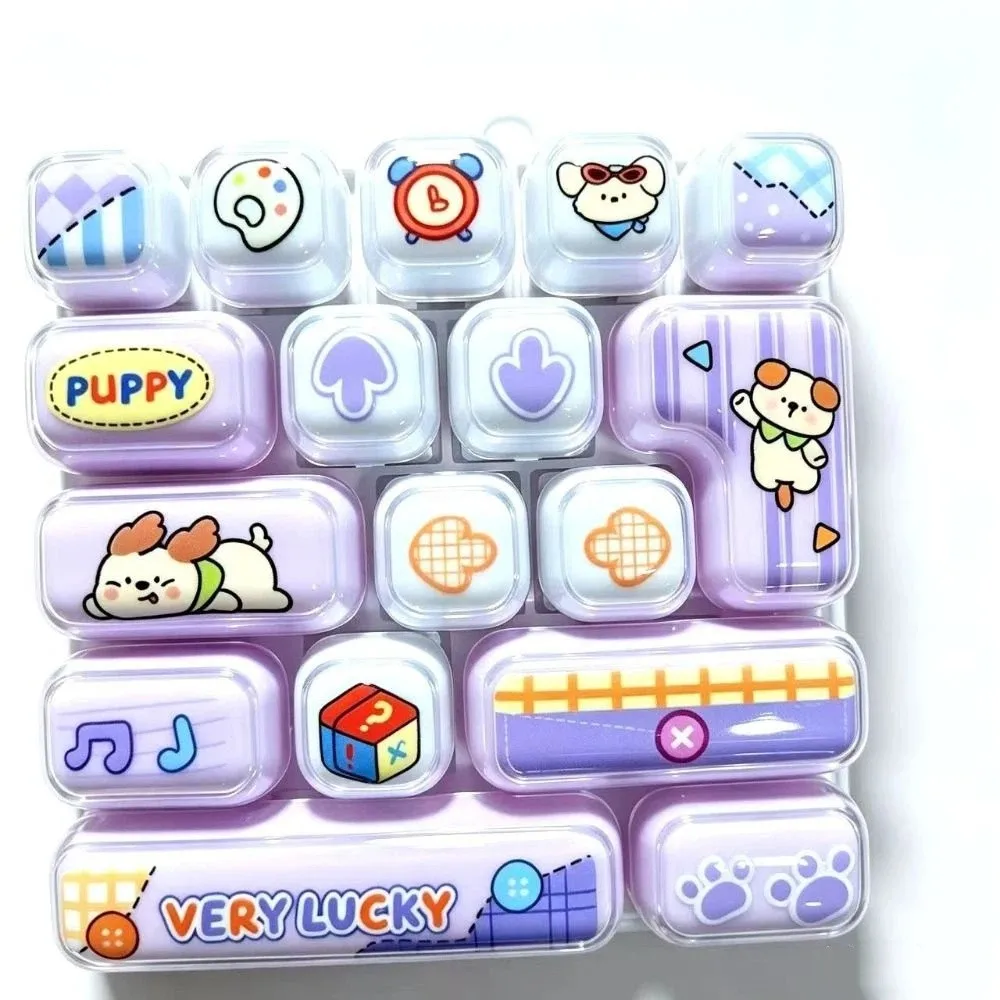 17-Key Decompression Button Cute Design Transparent Dual-Tone Mini Keyboard Pendant Simulation Keyboard Keyboard Keychain