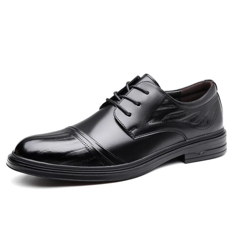 

Autumn Fashion Casual Leather Shoes Male Black New Designer Dress Shoes Male Lace Business Wedding Shoes Man