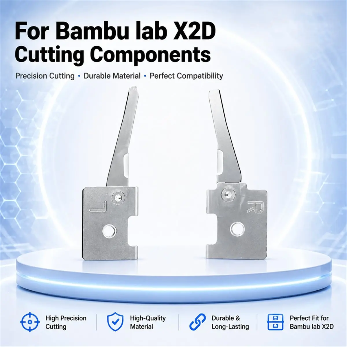 A85P 6PCS for Bambu Lab X2D Cutting Components Precision Cutting Right Left Filament Cutter for Bambu Lab X2D 3D Printer