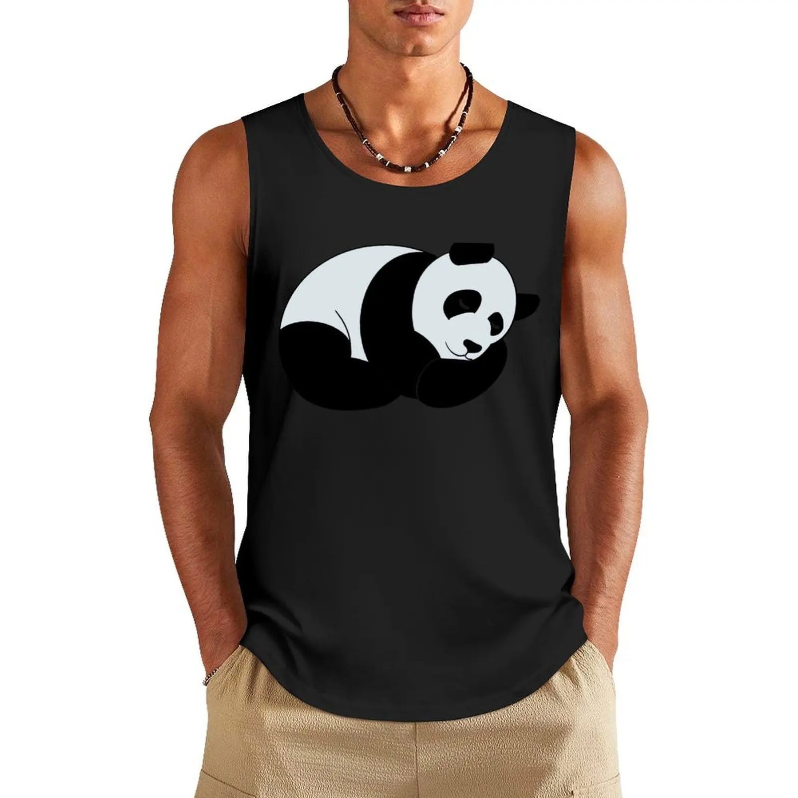 

Panda Naps Tank Top sleeveless gym shirt man fitness Male clothes clothing men