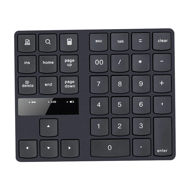 Keyboard, Mini Keyboard Wireless Number Pad Rechargeable Keypad for Laptop PC 35 Keys One Hand Ergonomic Game Keypad