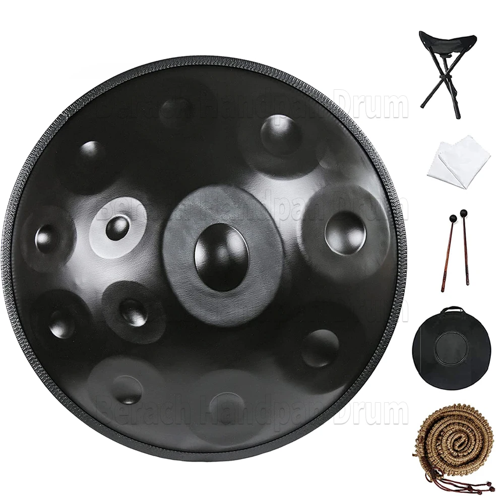 Handpan 9/10/12 notes Drums Sets D Minor 18 inches Steel Hand Drum with Soft Hand Pan Bag Percussion Instrument