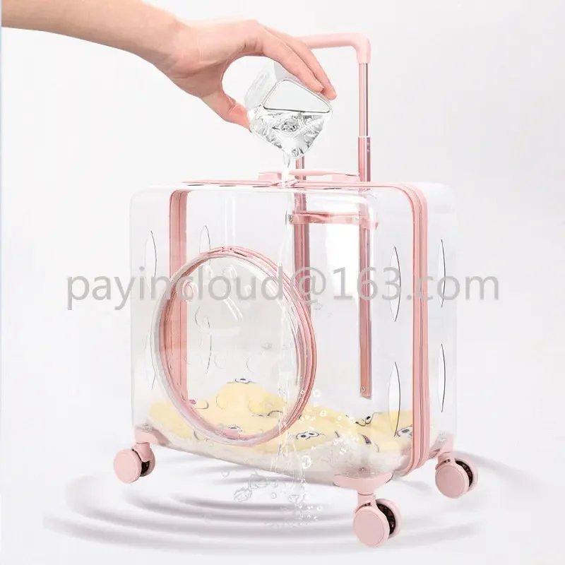 Capacity Transparent Pet Trolley Bag Bubble Pet Travel Carrier on Wheels Hot Sale Outdoor Cat Dog Travel Luggage Suitcase Large