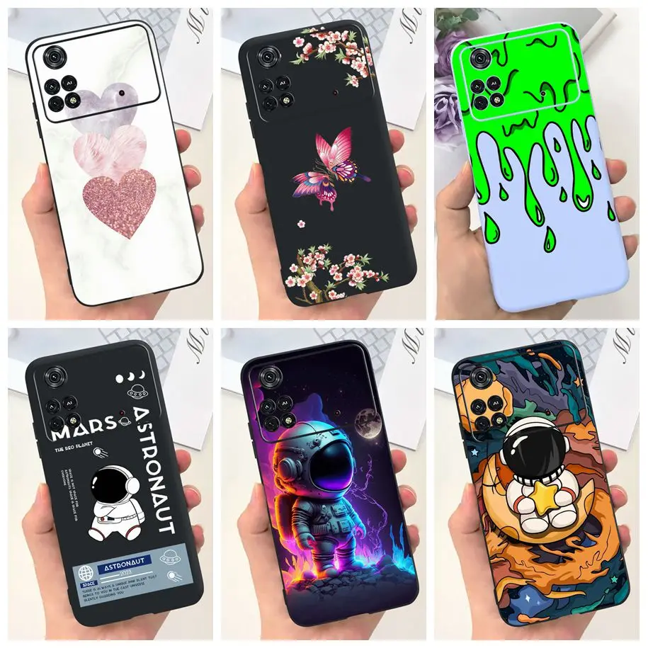 For Cover Xiaomi Poco M4 Pro 5G Phone Case Cute Astronaut Silicone Soft TPU Shockproof Funda For Xiaomi Poco M4 Pro PocoM4 Cases