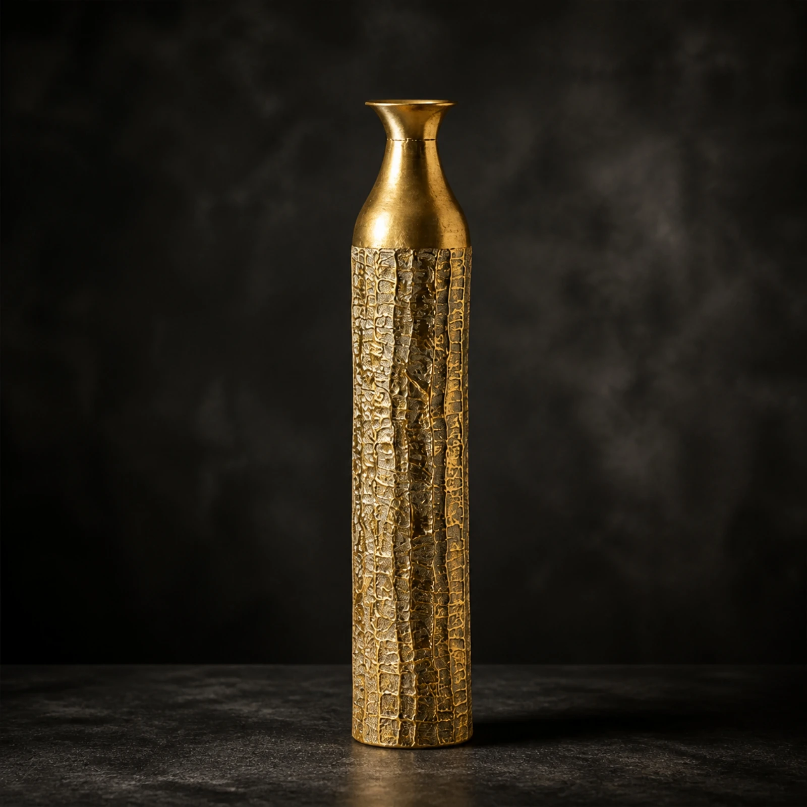 Tall Floor Vase Metalized Floor Vase with Flared Rim Slender for Living Room, Entryway