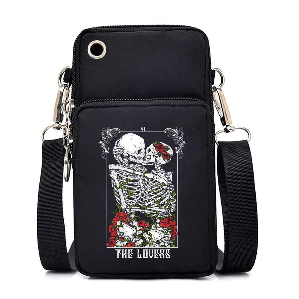 Gothic Skull Series Women Mini Mobile Phone Bag Harajuku Messenger Bag Purse Lady CrossBody Bag Women Shoulder Bag Handbag