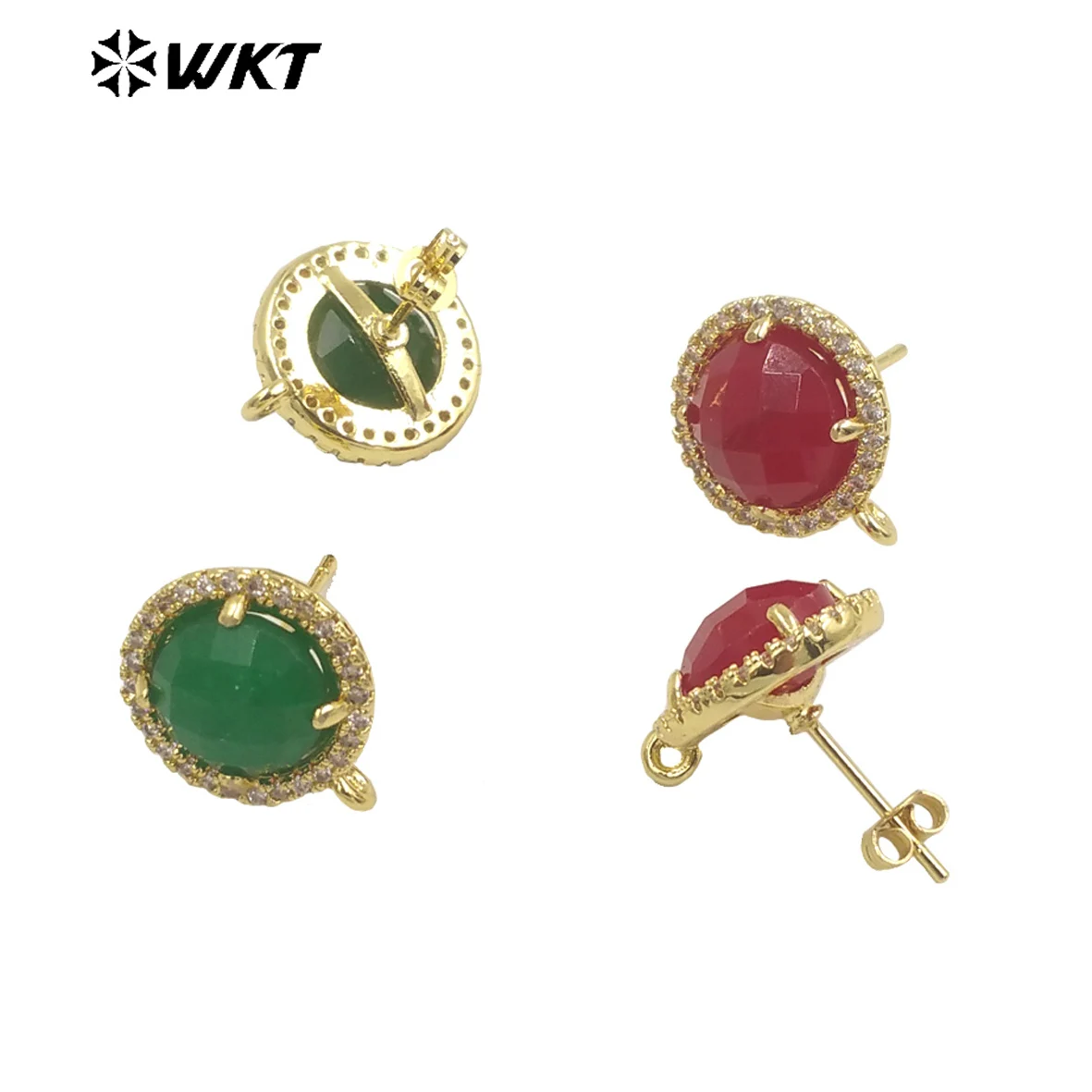 WKT-JFE82 Wholesale Round Face Slimming Earrings 2023 New High-end Sense Earrings With Diamond-shaped Lady Earrings