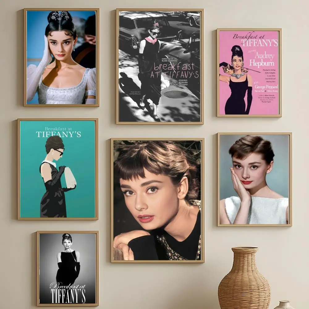 Popular A-Audrey Hepburn Poster Versatile HD Waterproof Wall Art Self-Adhesive Decor for Any Space Ideal Gift