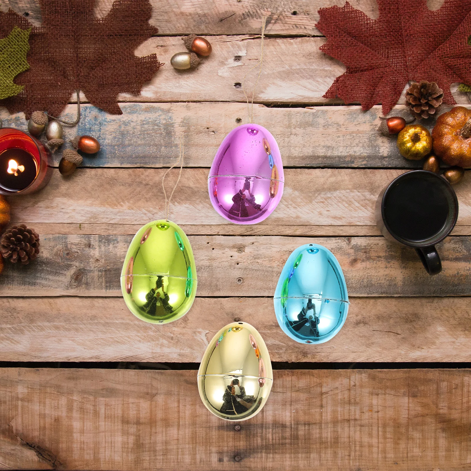 

24Pcs Bright Plastic Easter Eggs Fillable Empty Decorative Ornaments Party Tabletop Decorations Fillable Easter Egg Decor