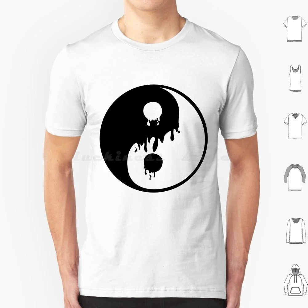 

Melting Ying Yang Tie Die T Shirt Cotton Men Women DIY Print Ying Yang Ying Yang Hipster Black White Peace Relax Puppy Japan