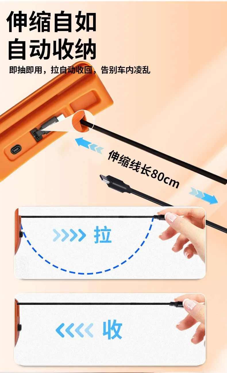 Car Docking Station Fast Charging Telescopic Cable Second Row Seat Expansion Dock Modification For AITO SERES M8 M7 2025 2026 detail image 5