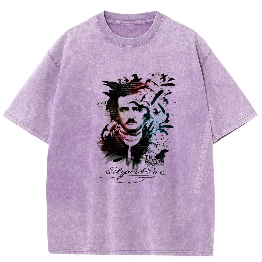 

Edgar Allan Poe Gothic Tales of Poe Gif For Readers Cream T Shirt Anime Luxury Designer Mans Washed Summer Hip Hop