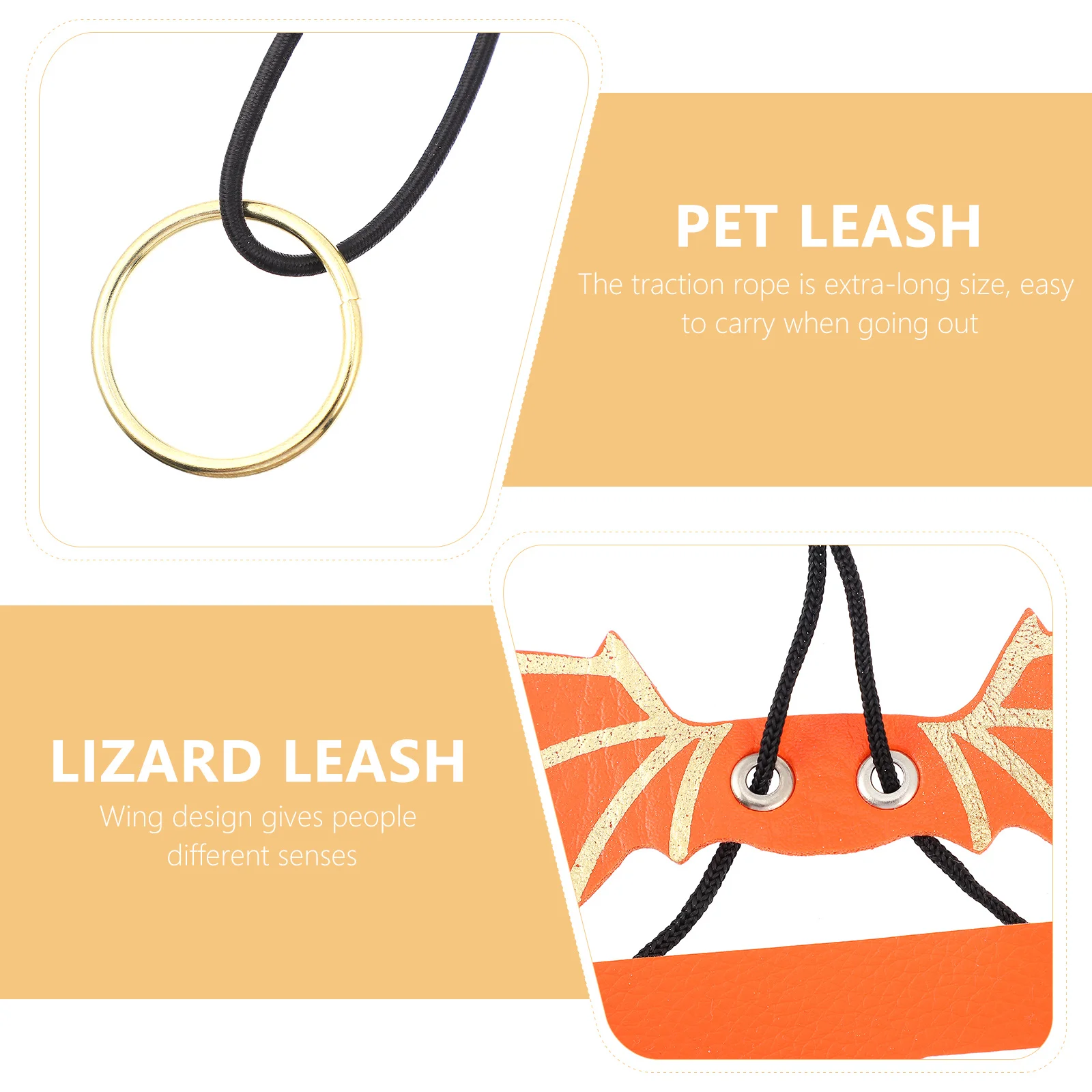 

5Pcs Lizard Harness Adjustable Leash Set with Wing Design Complete Tools for Safe Durable Reptile Leash Outdoor Use