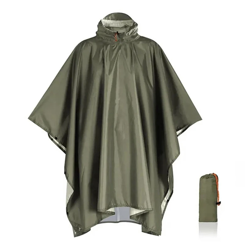 3 in 1 cloak raincoat Sky canopy floor mat adult outdoor hiking cycling PU lightweight portable multifunctional raincoat
