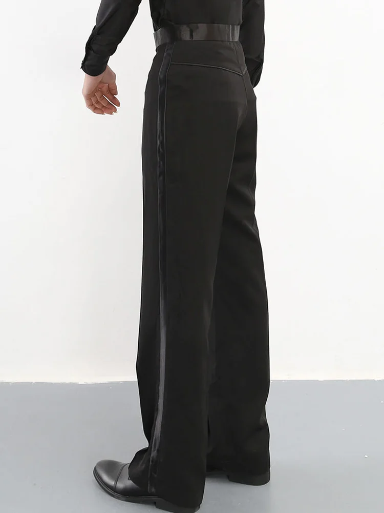 Pantalon de danse pour hommes, vêtement de Performance, de couleur noire, pour garçons, Chacha, Samba, Rumba, pour salle de bal