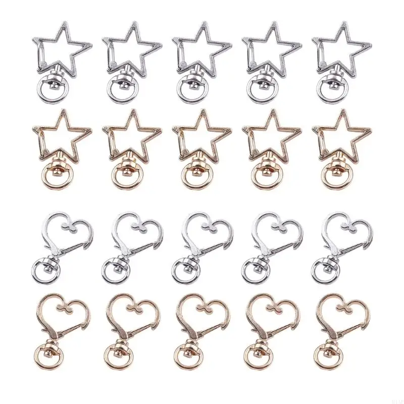91AF Pack of 20 Artistically Engineered Rotating Keychains Craft of Sturdy Metal for Comfortable Handling and MultiPurpose