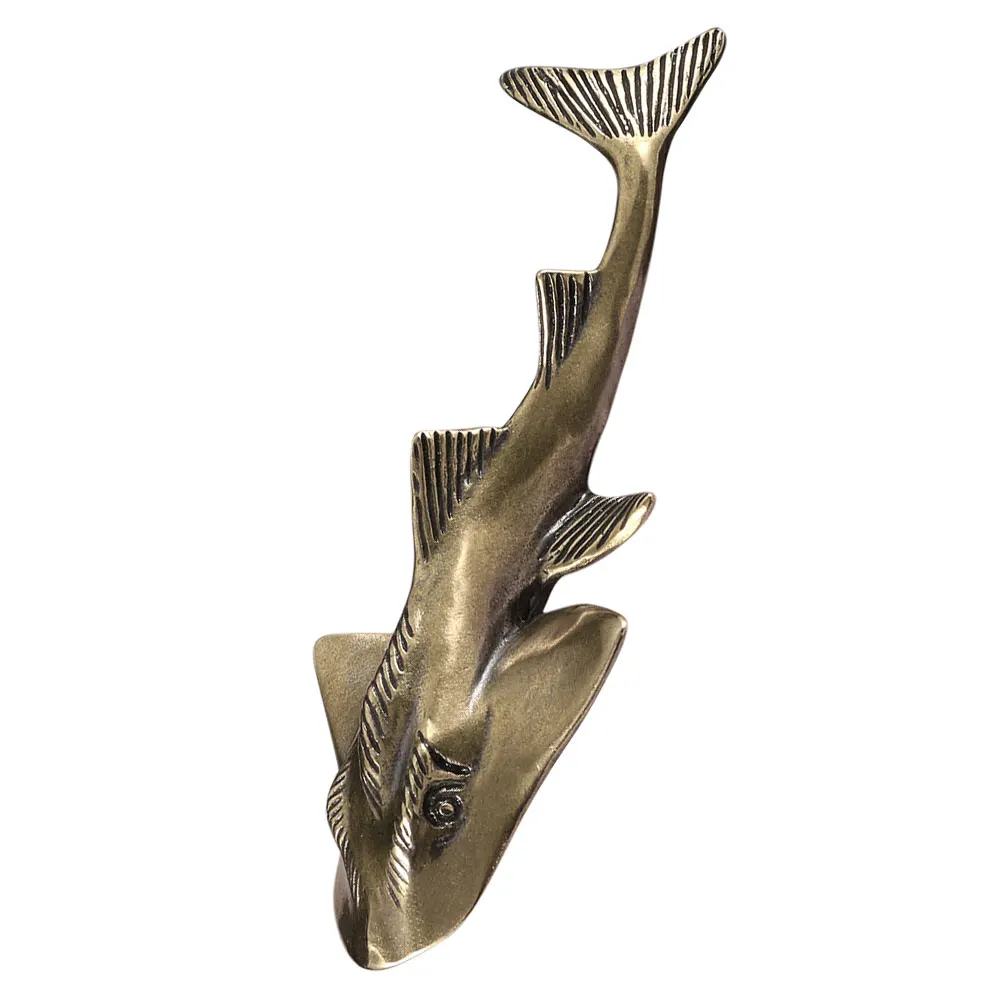 

Brass Guitarfish Statue Exquisite Retro Decor Desktop nament Miniature Adornment Sea Animal Model Simulation Figurine