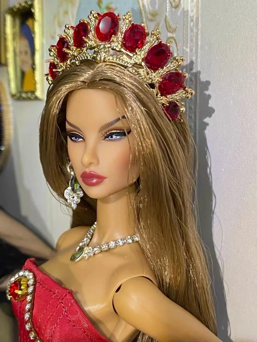 Accesorios de joyería para muñeca de supermodelo de 30cm, diseño Original BJD 1/6, diamantes brillantes de lujo, fiesta de cena, vestido de muñeca de princesa