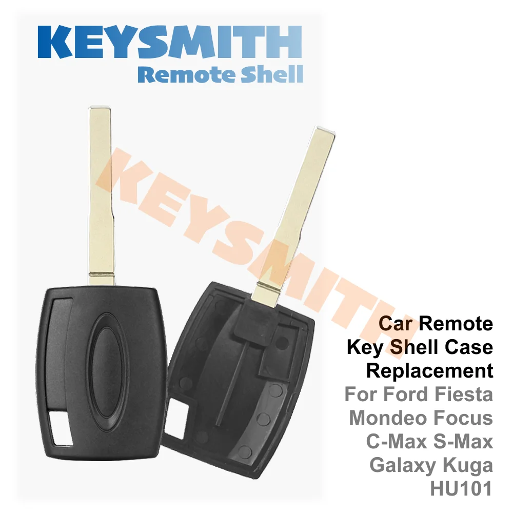 KEYSMITH Car Remote Key Shell Fob Case For Ford Fiesta Mondeo Focus C-Max S-Max Galaxy Kuga 3 Button HU101 Uncut Blade Fob