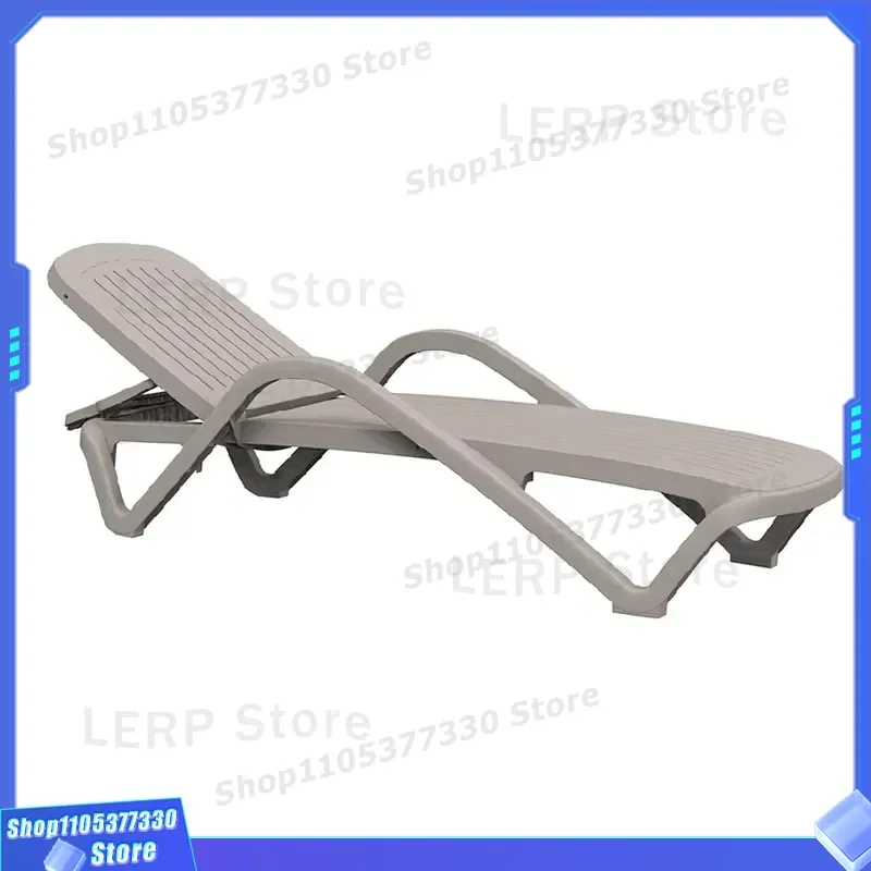 Durable Molded Plastic Sun Lounger All Weather Outdoor Beach Chair for Hotel Patio Garden Furniture Heavy Duty Resin Deck