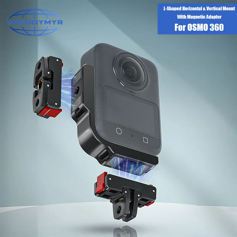 

VOLODYMYR Magnetic Bracket for DJI OSMO 360 Magnetic Adapter L-shaped Horizontal Vertical Aluminum Alloy Mount Accessories