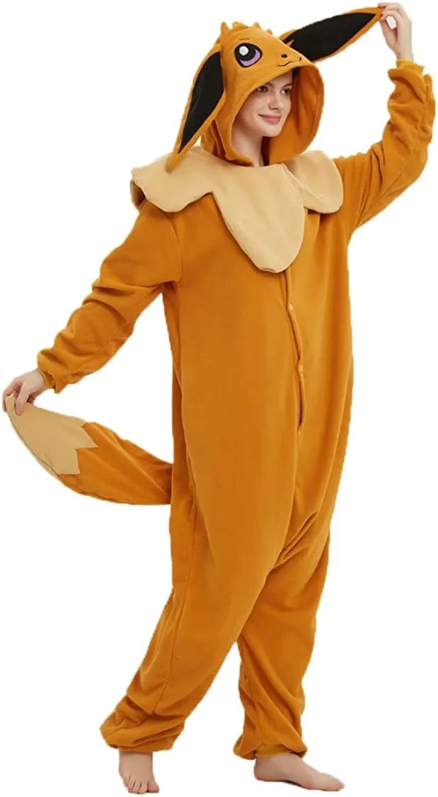 Eevee Pokemon Cosplay Kawaii Costume Onesie Pajamas For Halloween Cartoon Christmas One-Piece Kigurumi Anime Full Body Pijama