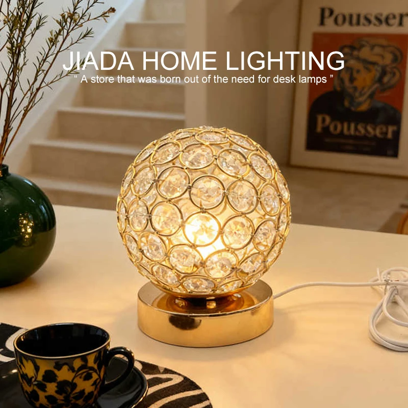 

Star Orb Crystal Table Lamp Customizable Warm Light Spherical Bedroom Bedside Wedding Room Creative Ornaments