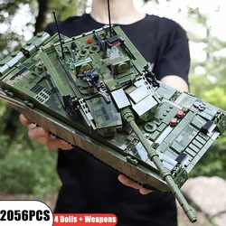 군용 RC 99A 메인 배틀 탱크 빌딩 블록, M1A2 레오파드 2 탱크 브릭 모델, WW2 군인 무기 장난감, 어린이 MOC