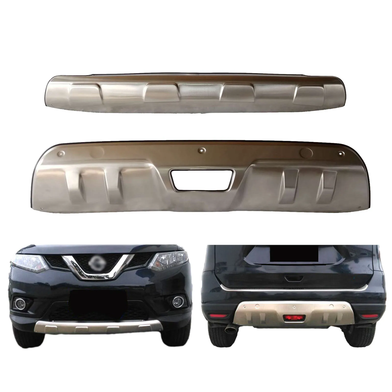 

Front and Rear Bumper Guard Plates Fit for Toyota X-Trail 2014-2016 X-Trail Stainless Steel Bumper Guards and Bumper Cover Trims