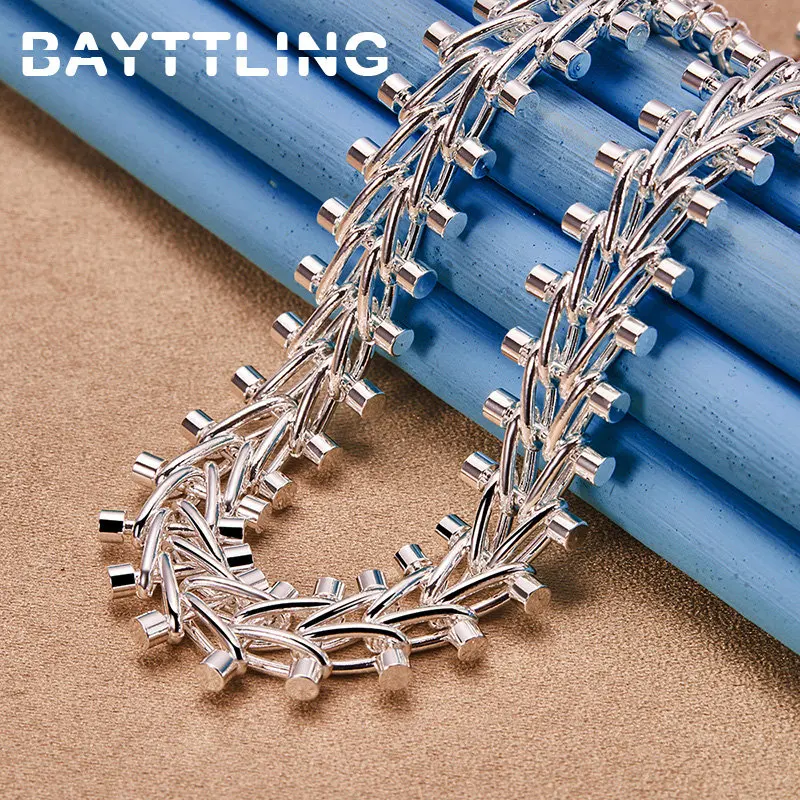 925 Sterling Silver 18 Inches Exquisite Braided Chain Necklace For Women Men Fashion Wedding Party Engagement Gift Jewelry