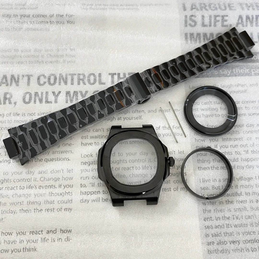 NH35 Чехол черный 41 мм механический ремешок с сапфировым стеклом подходит для движения NH36 прозрачная задняя крышка аксессуары для часов