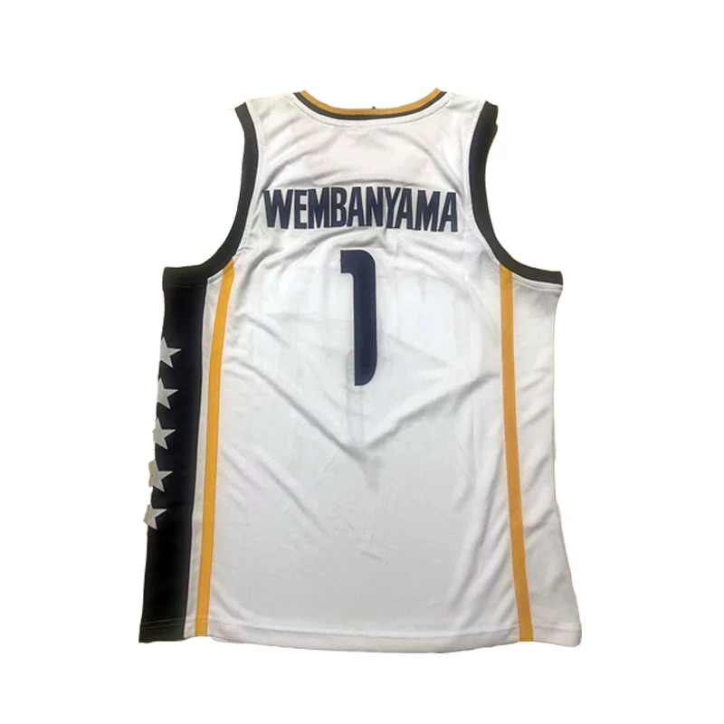 Koszulki sportowe koszykówki Top Victor Wembanyama jersey zdobienie do szycia wysokiej jakości Outdoor sports white NO1 2023 New