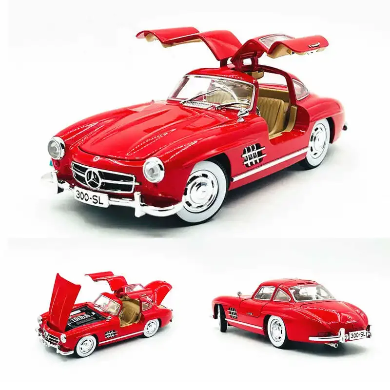 

1:24 300SL классический винтажный автомобиль высокая имитация литья под давлением модель автомобиля из металлического сплава звук свет коллекция детские игрушки подарки