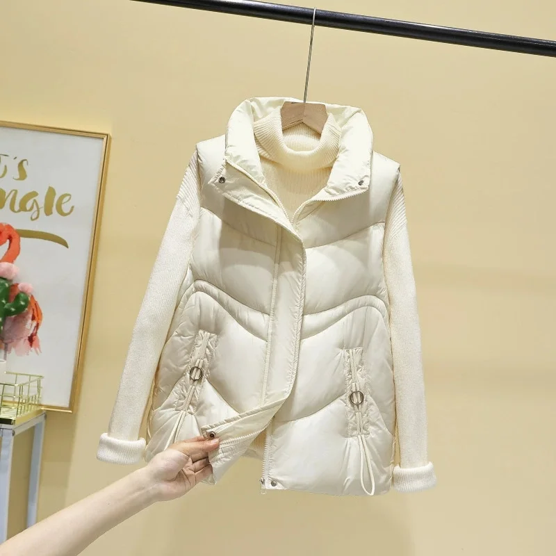2025년 신상 여성용 겨울 슬리브리스 다운 베스트, 오리털 푸퍼 조끼, 초경량 방풍 아우터 여성용 질레