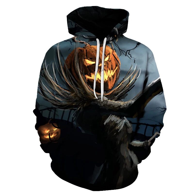 Halloween Pumpkin Bat Pattern Hoodies 3D Printed Unisex Pullovers Hiphop Hoodie Casual Sweatshirts Street Top Tracksuit