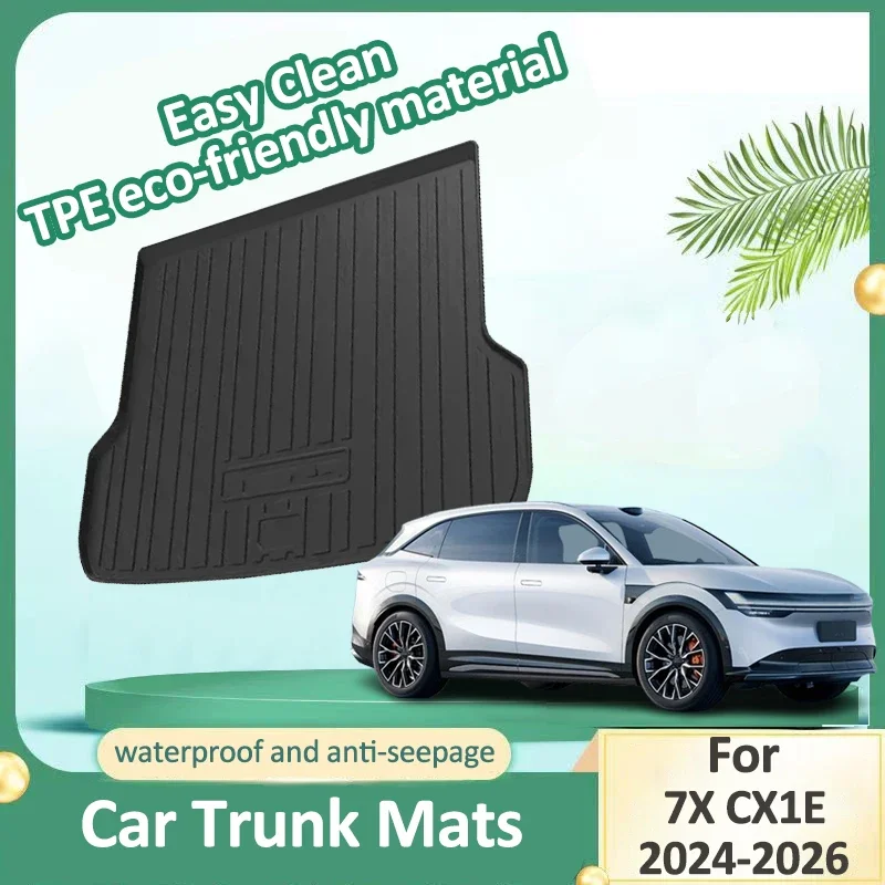 Trunk Car Mat For Zeekr 7X CX1E Accessories 2024-2026 Auto Rear Storage Box Pad Cargo Liner Waterproof Protective Rubber Mats