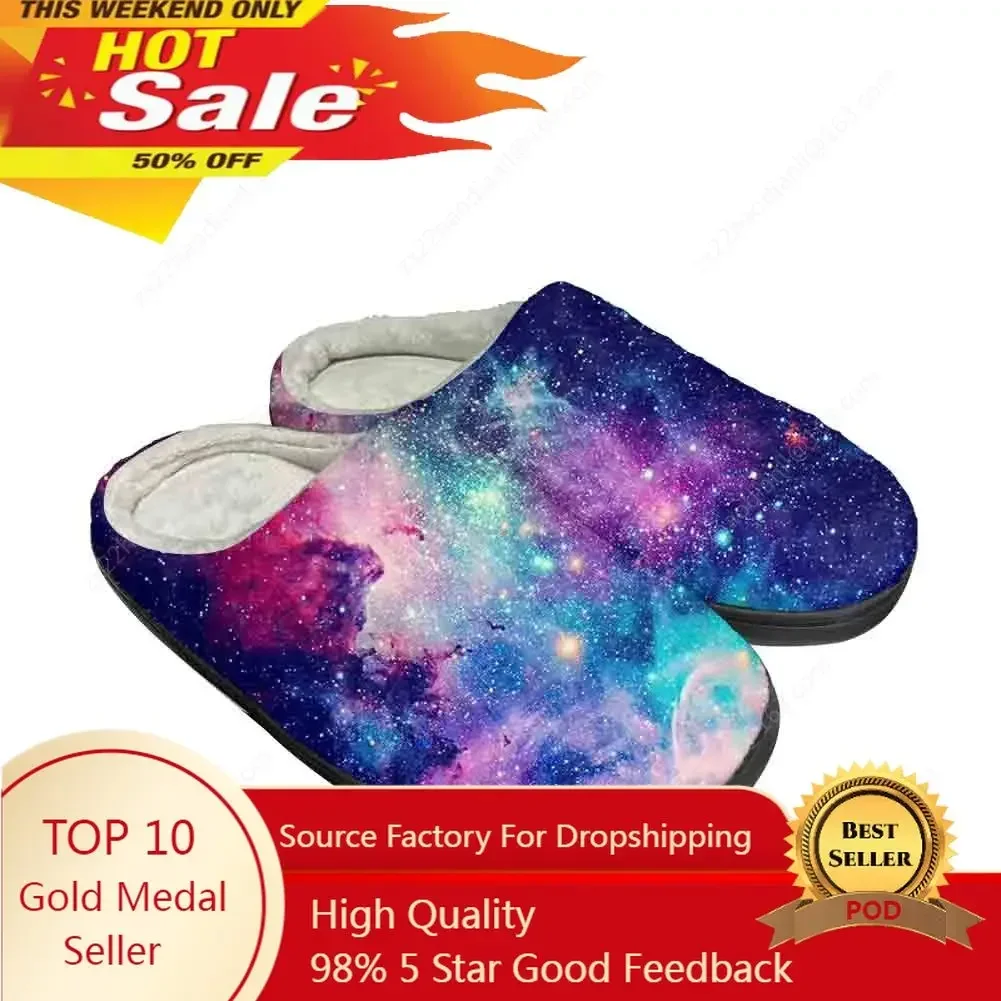 

Galaxy Space Home Cotton Custom Slippers High Quality Teenager Plush Fashion Casual Keep Warm Shoes Mens Womens Thermal Slipper