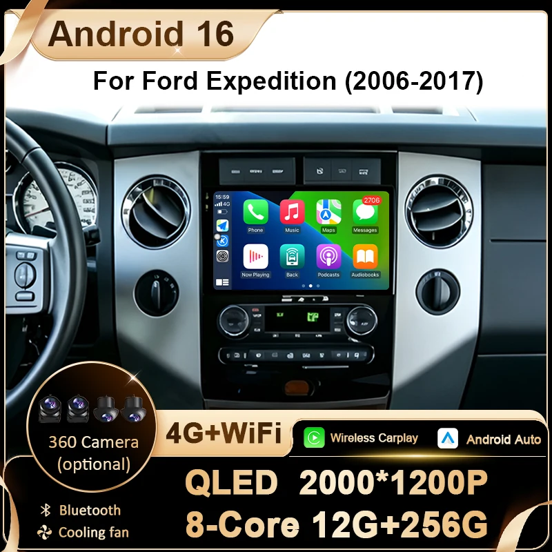 Android 16 Car Radio Stereo Head Unit For Ford Expedition 2006-2017 Multimedia Video Player GPS Navigation Touch Screen