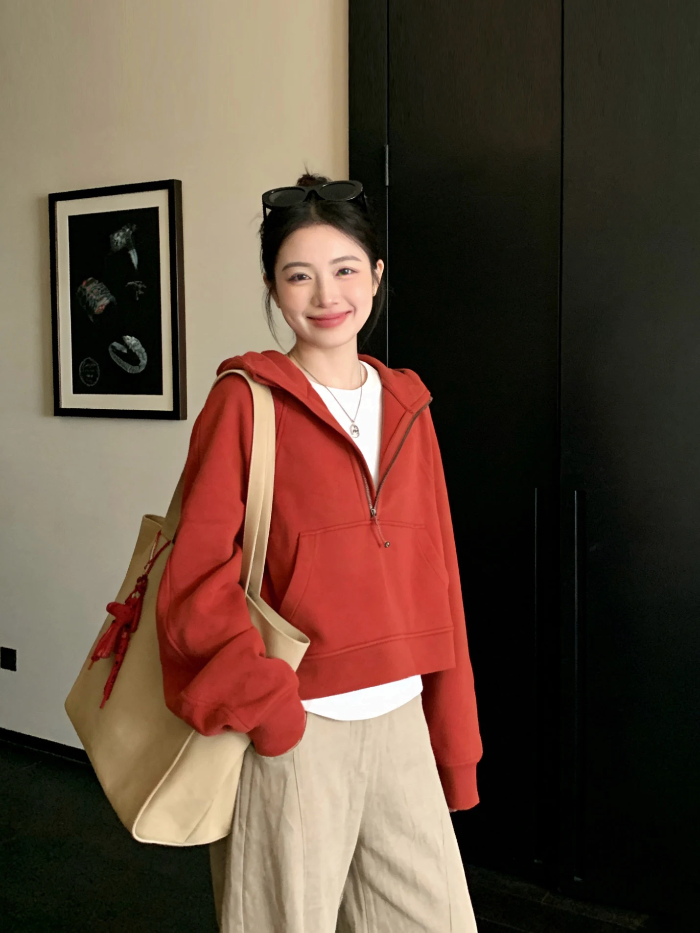 

Korean Sle Lazy Casual Hoodie Women's Loose Fit f Zip Faionable Versatile Slimming Top Trendy Spring Apparel