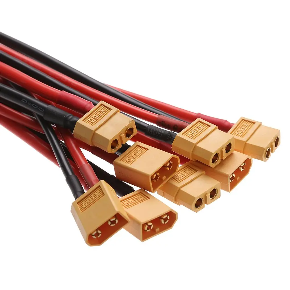 Hot 12 AWG/14 AWG Wires Model Accessories Cable Dual Extension 10CM/15CM Battery Connectors Female / male XT60 Connector Plug