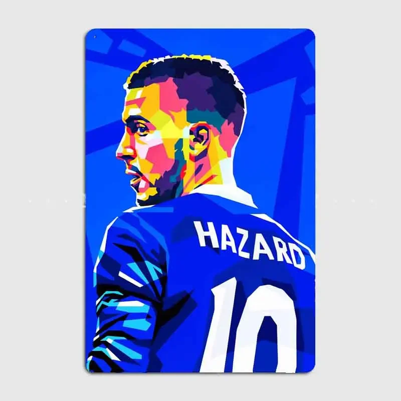 Eden Hazard Belgian Football Player Retro Metal Sign Poster Garage Room Decor Football Club Bar Tin Home Decor Wall Art Decor